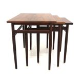 Set of 3 Scandinavian nesting tables in rosewood, Sweden, 1960