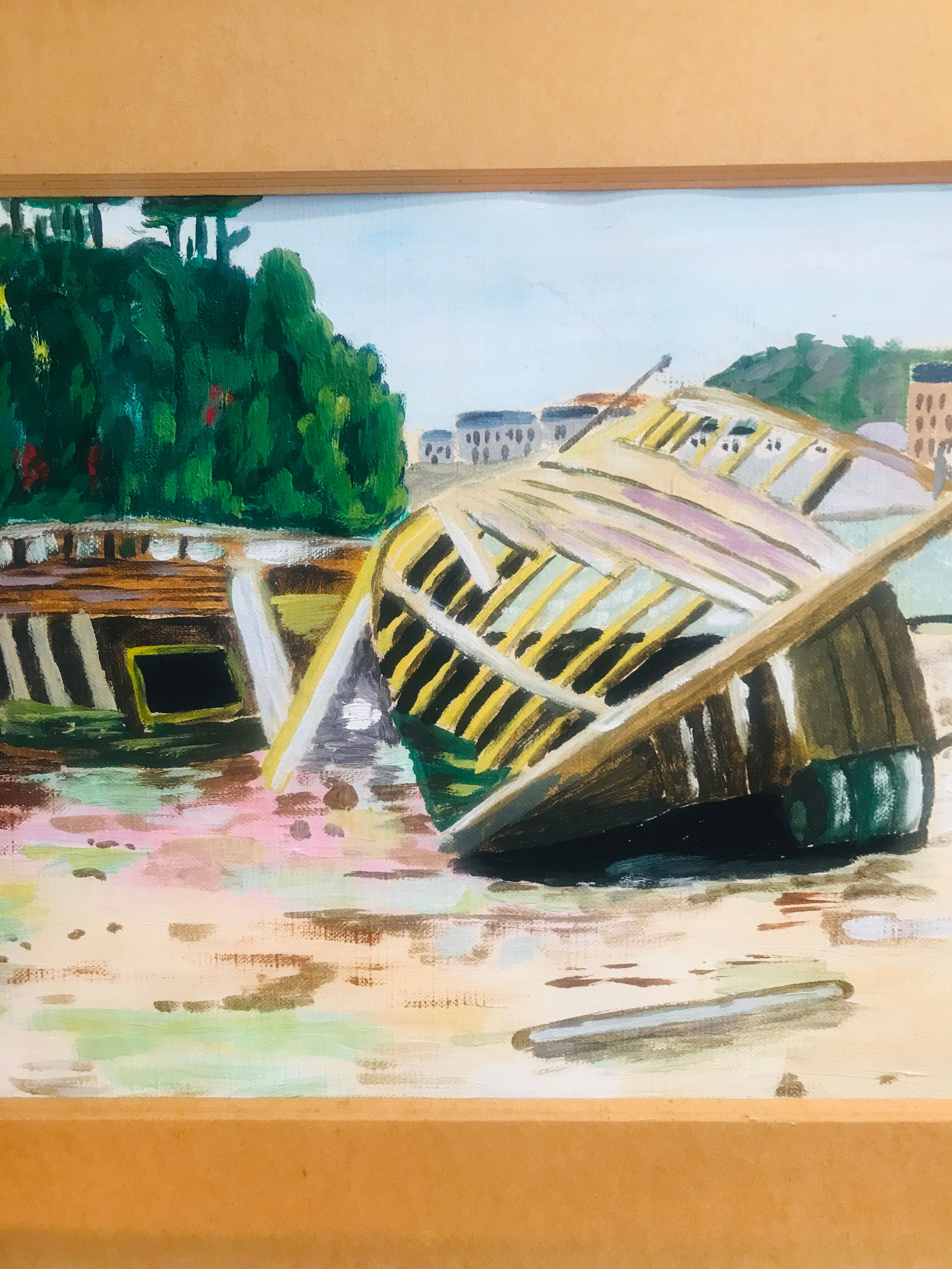 Ancient painting Brittany shipwrecks