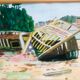 Ancient painting Brittany shipwrecks