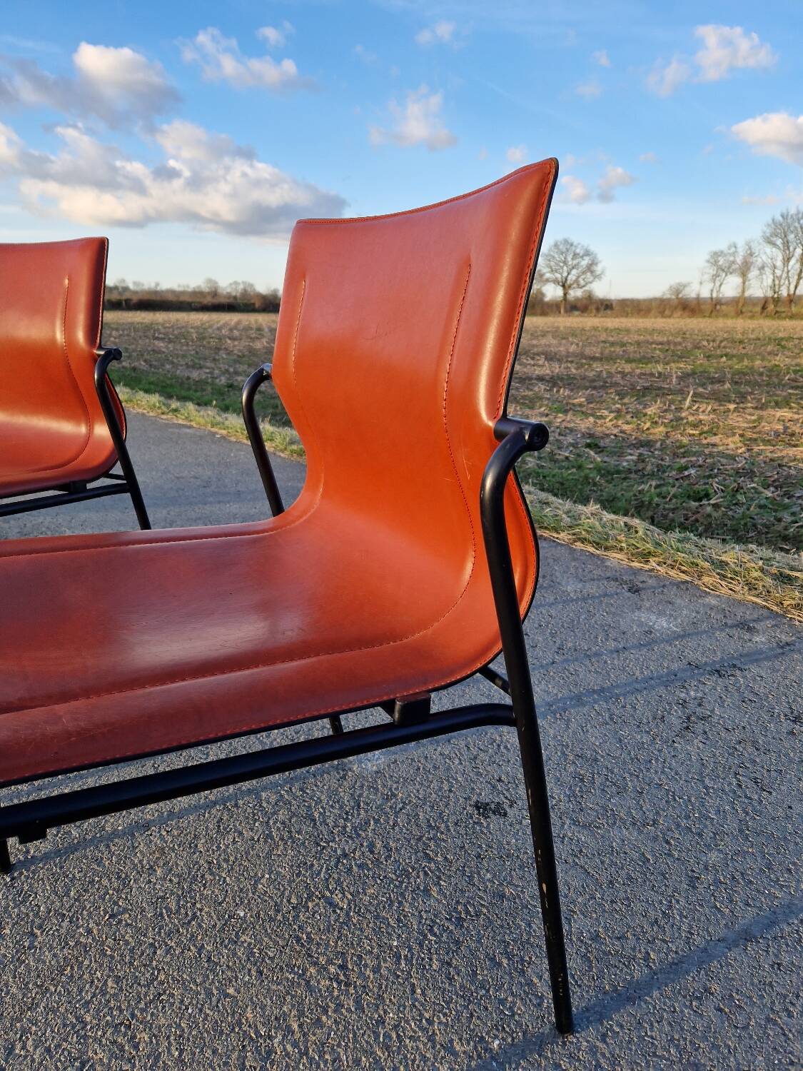 Lot de 2 chaises en cuir Matteo Grassi