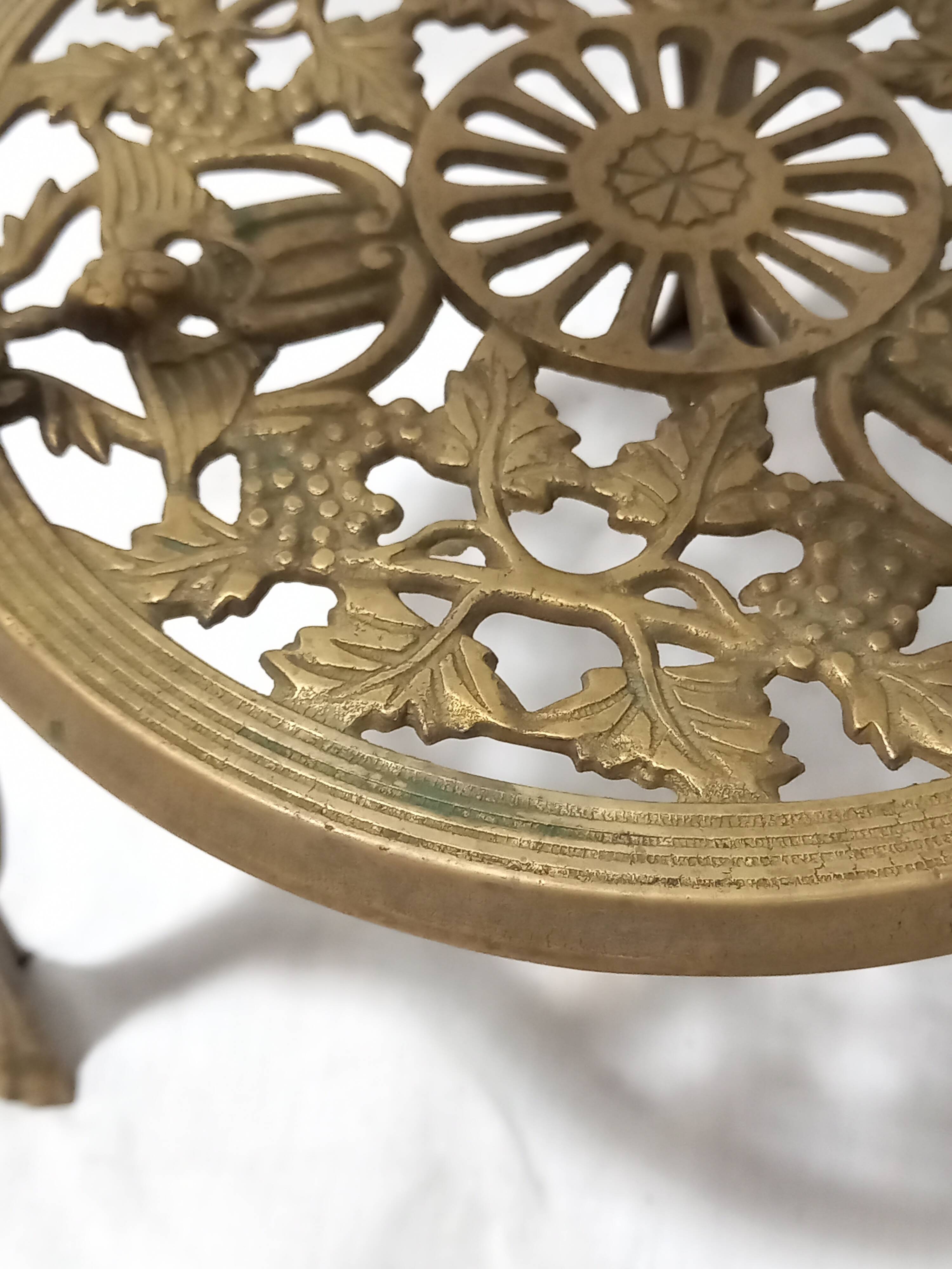 Pair of Victorian Style Openwork Brass Bolsters