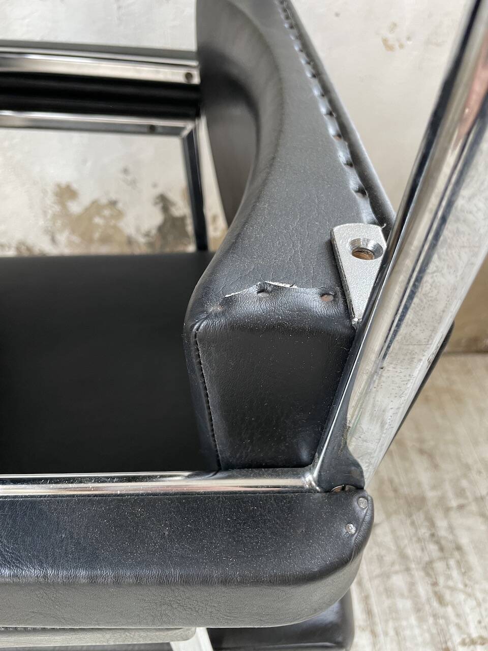 Pair of chrome office chairs