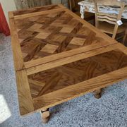 Table avec rallonges intégrées rénovée