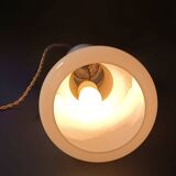 Suspension en opaline blanche et jaune diabolo