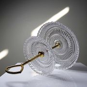 Silent servant/vintage display in moulded crystal & gilded metal from the 1970s-1980s