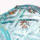 Turquoise blue glass decanter, golden décor, 5O years