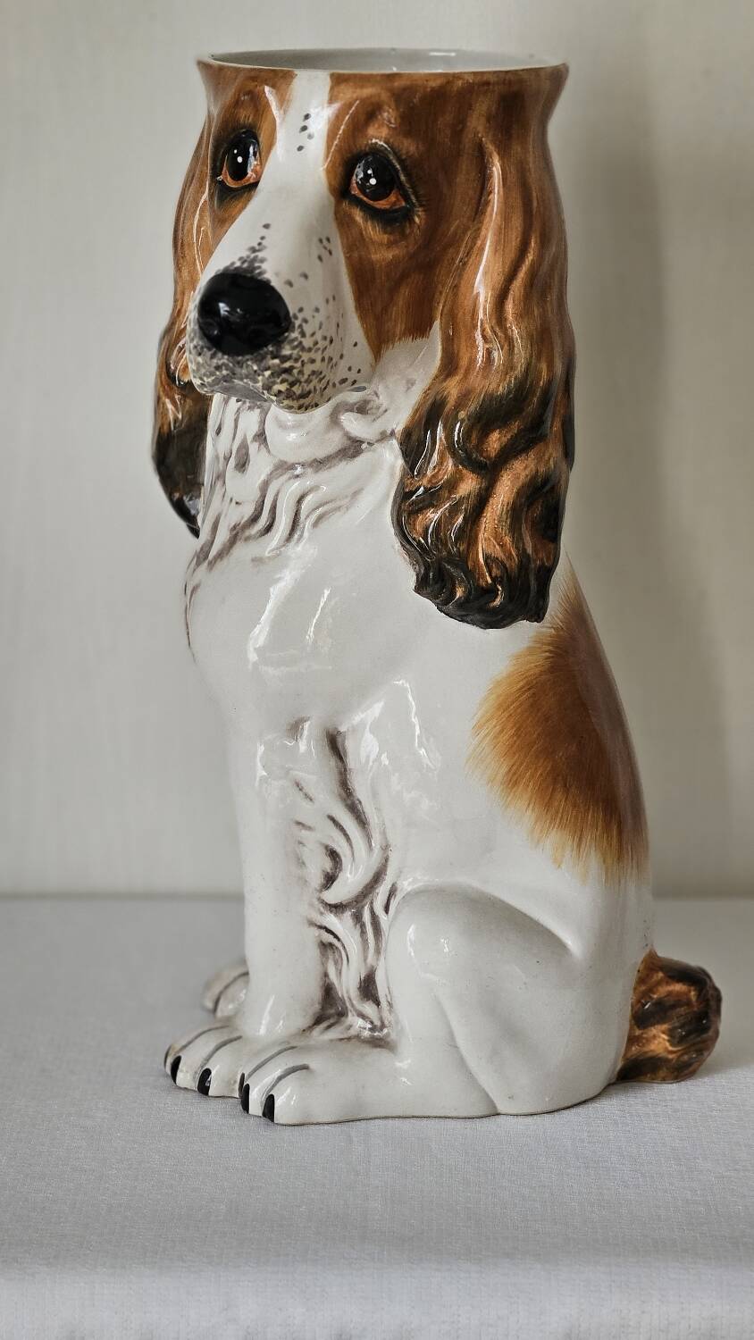 Vintage ceramic dog umbrella stand