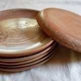 lot 6 assiettes plates grès artisanal