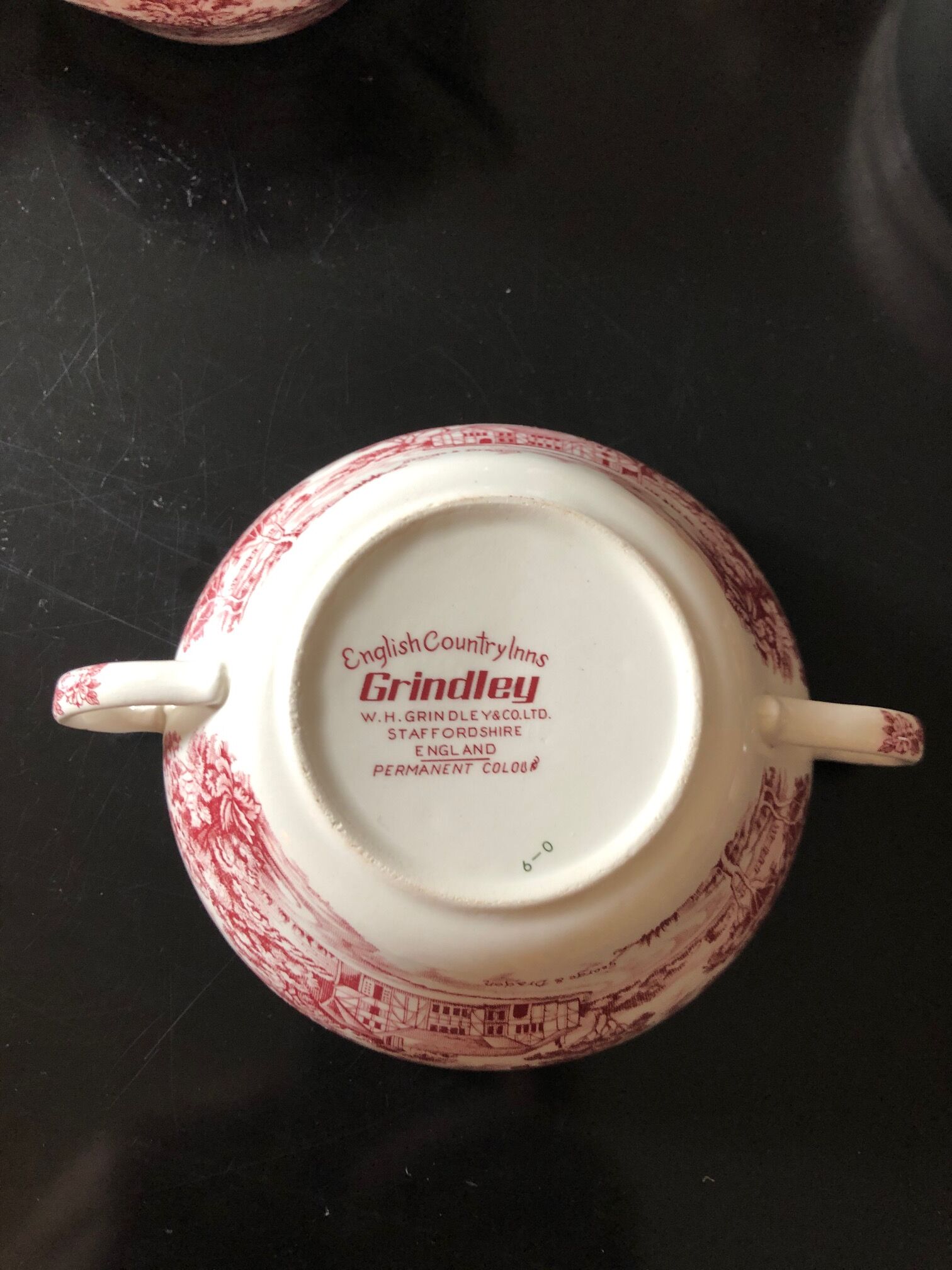 English tea service in pink faience