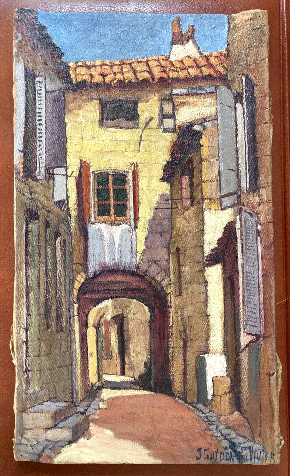 Pair of paintings Alleys of Roquebrune Var