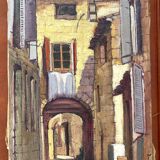 Paire de tableaux Ruelles de Roquebrune Var
