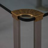 Vintage bronze and glass small coffee table by Peter Ghyczy, Germany 1970s