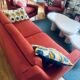 Vintage sofa set airborne & 2 armchairs & a footrest
