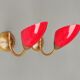 Pair of 60s sconces in brass and opaline