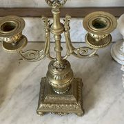Pair of gilded bronze candlesticks in the Napoleon III style.