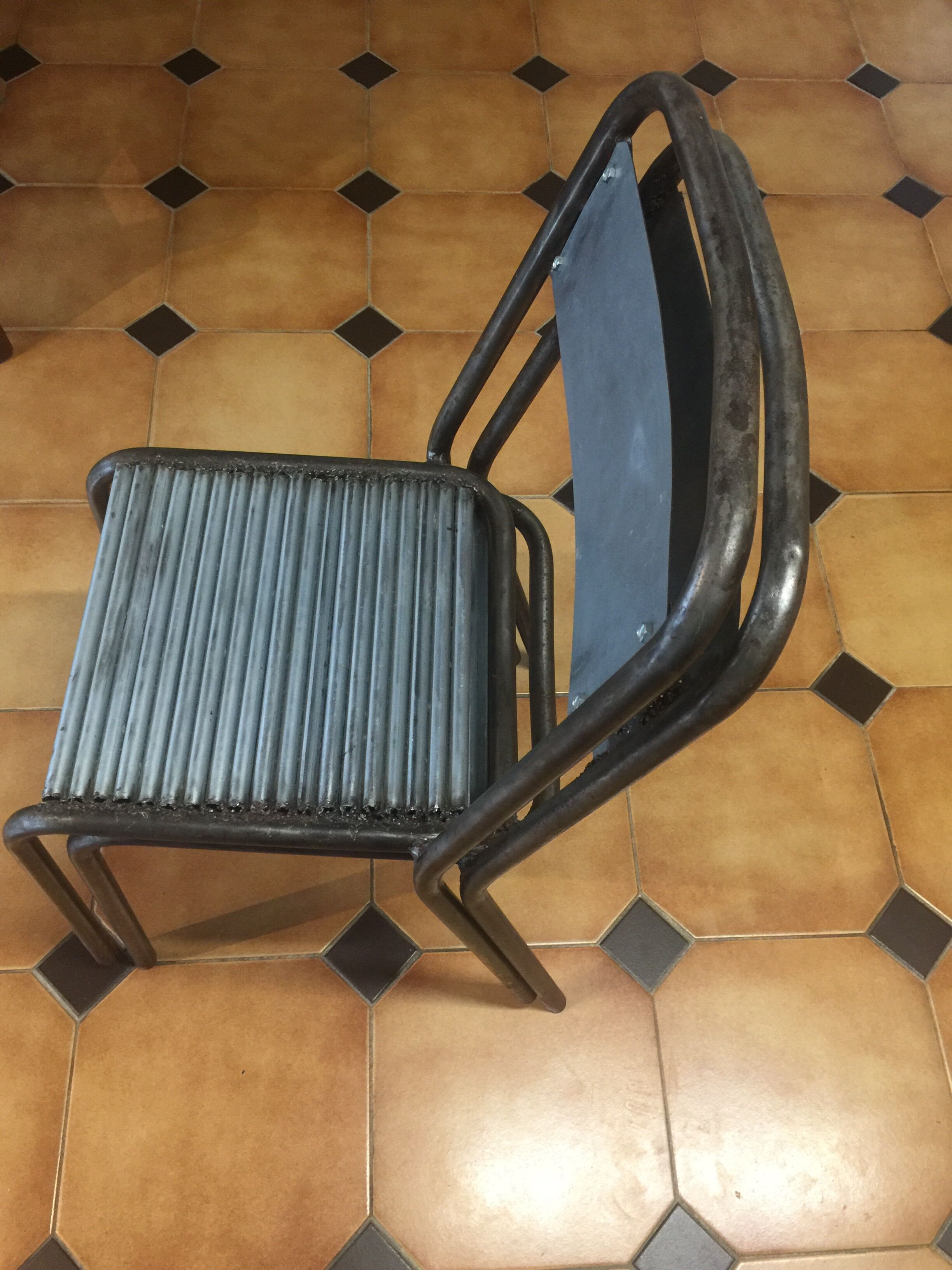 Pair of metal chairs