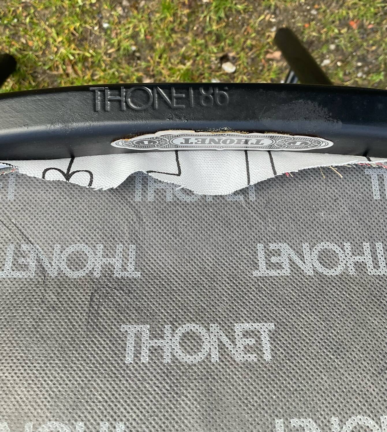 Pair of Thonet armchairs model 225 in stained black beech.