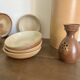 Vintage french stoneware ceramics set – mineral earth