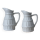 2 old french pitchers in white ceramic, circa 1960