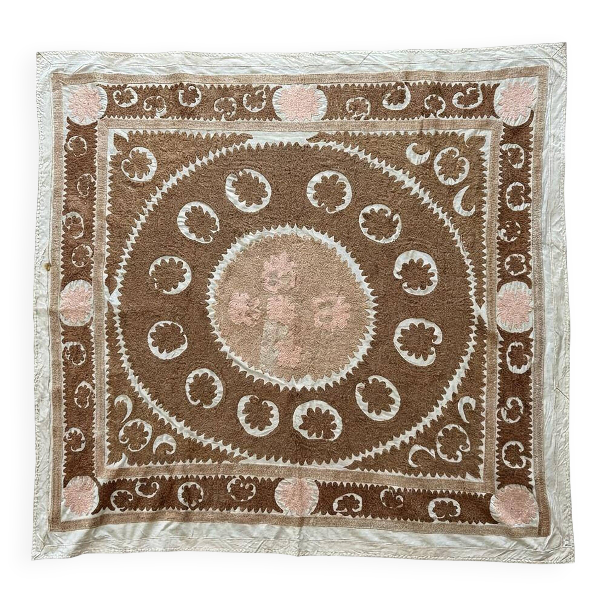 Vintage hand-embroidered tablecloth 153x154 cm