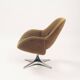 Fauteuil pivotant Space Age en mohair vert marron, années 1960