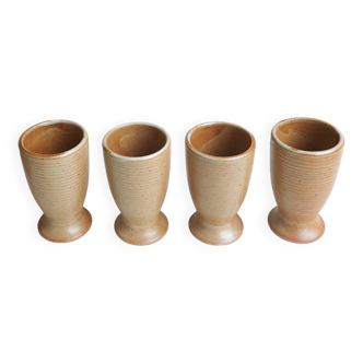 Set of 4 vintage stoneware mazagrans Village CNP