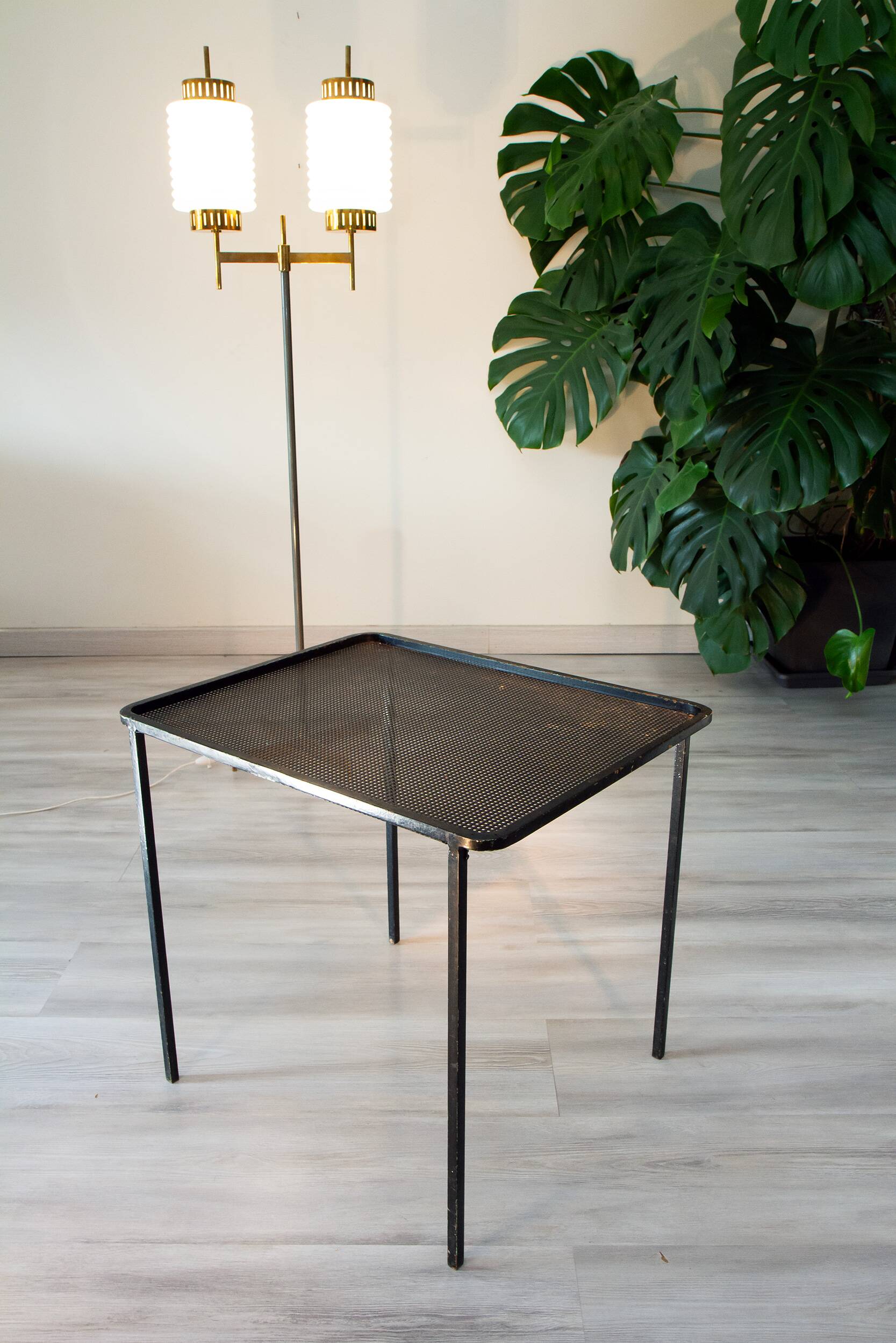 Coffee table from the 1950s, perforated metal attributed to M Matégot