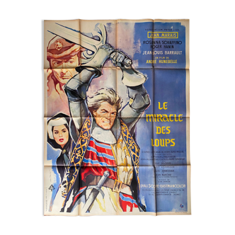 Affiche cinéma originale "Le Miracle des Loups" Jean Marais 120x160cm 1961