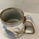 Ceramic mug vase Mexican craftsmanship signed bird flower