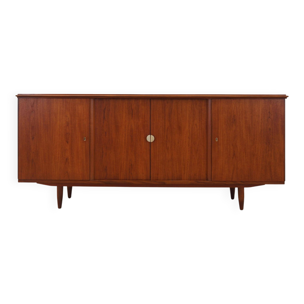 Buffet en teck, design danois, années 1970, fabriqué au Danemark