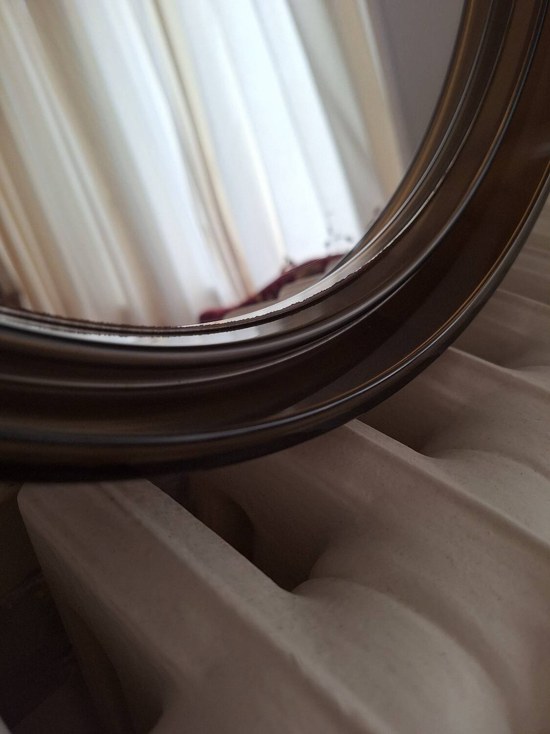 Vintage smoked plexiglass mirror