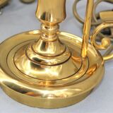 Pair of lamps bronze conical lampshade Lucien Gau