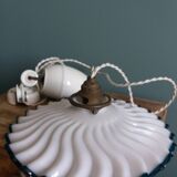 Adjustable "rise and fall" suspension, opaline and porcelain rise and fall