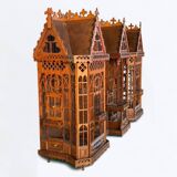 Important bird cage - aviary representing a house early 20th century l 158 cm