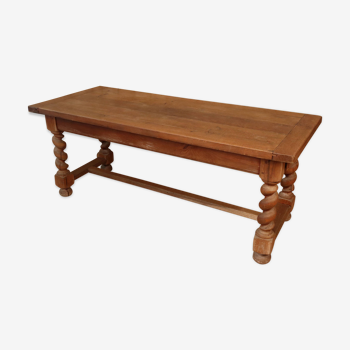 Large farm table with twisted legs