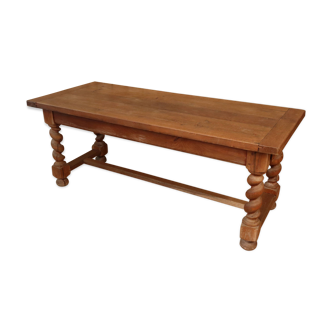 Large farm table with twisted legs
