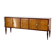 Midcentury Italian Sideboard In Walnut Root And Brass.
