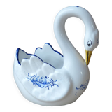Cache hand-painted porcelain swan pot in portugal