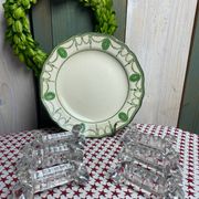 Set of 6 antique molded glass knife rests