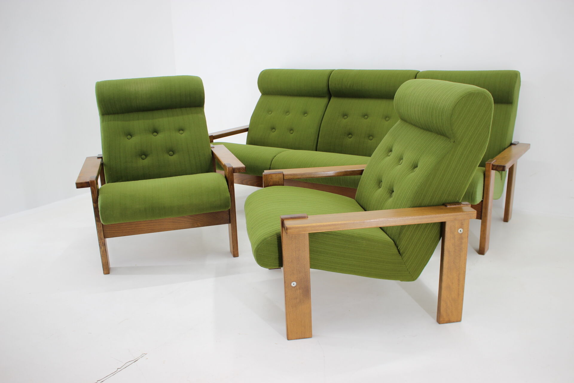 1970s Living Room Beech Set, Czechoslovakia