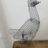Sculpture poule en métal