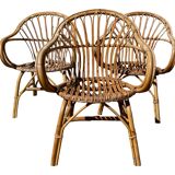 3 rattan armchairs from the 60'S