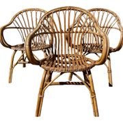 3 rattan armchairs from the 60'S