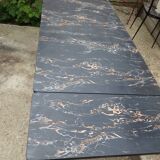 Set table and 4 chairs formica marbled black kitchen