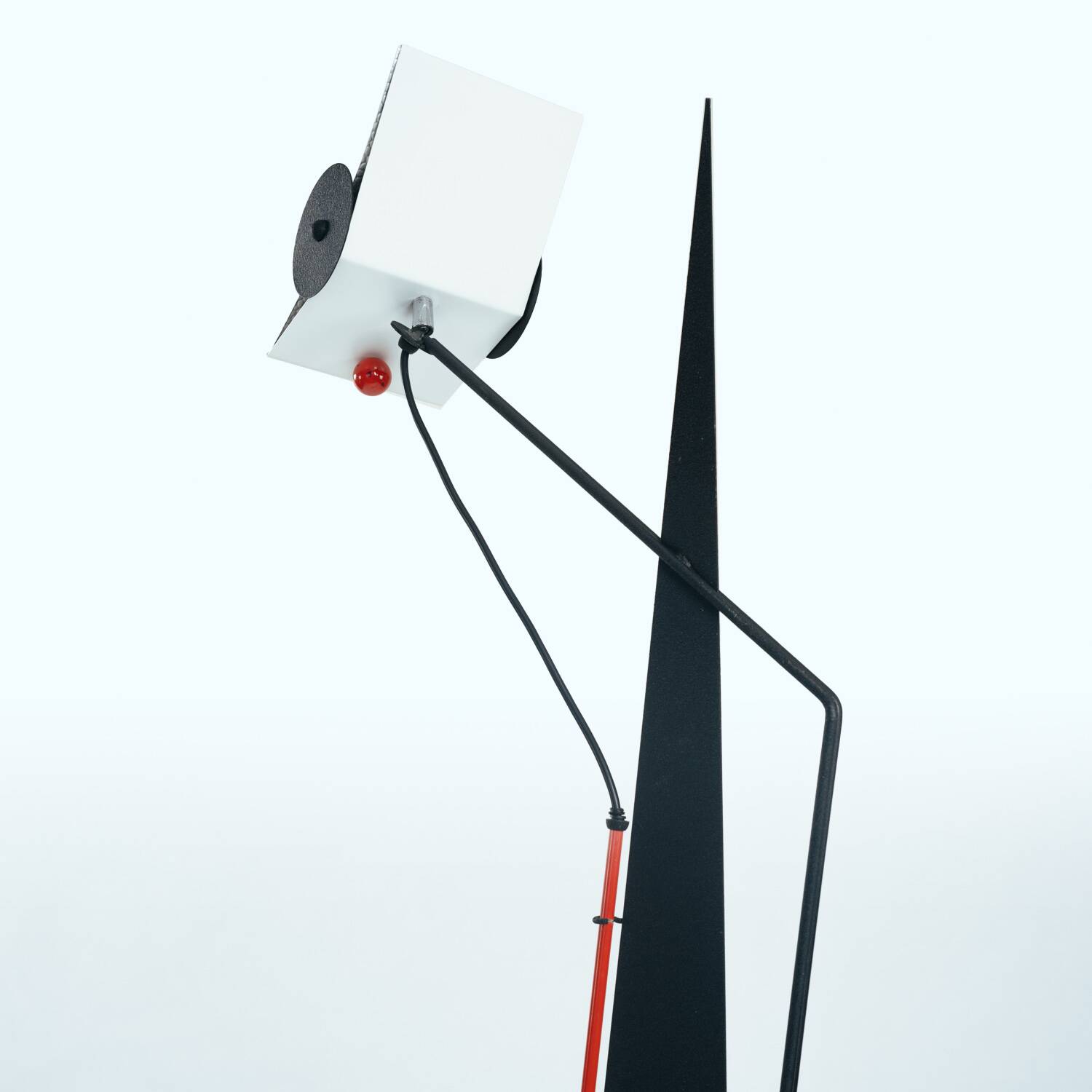 Postmodern memphis style sculptural red black white floor lamp