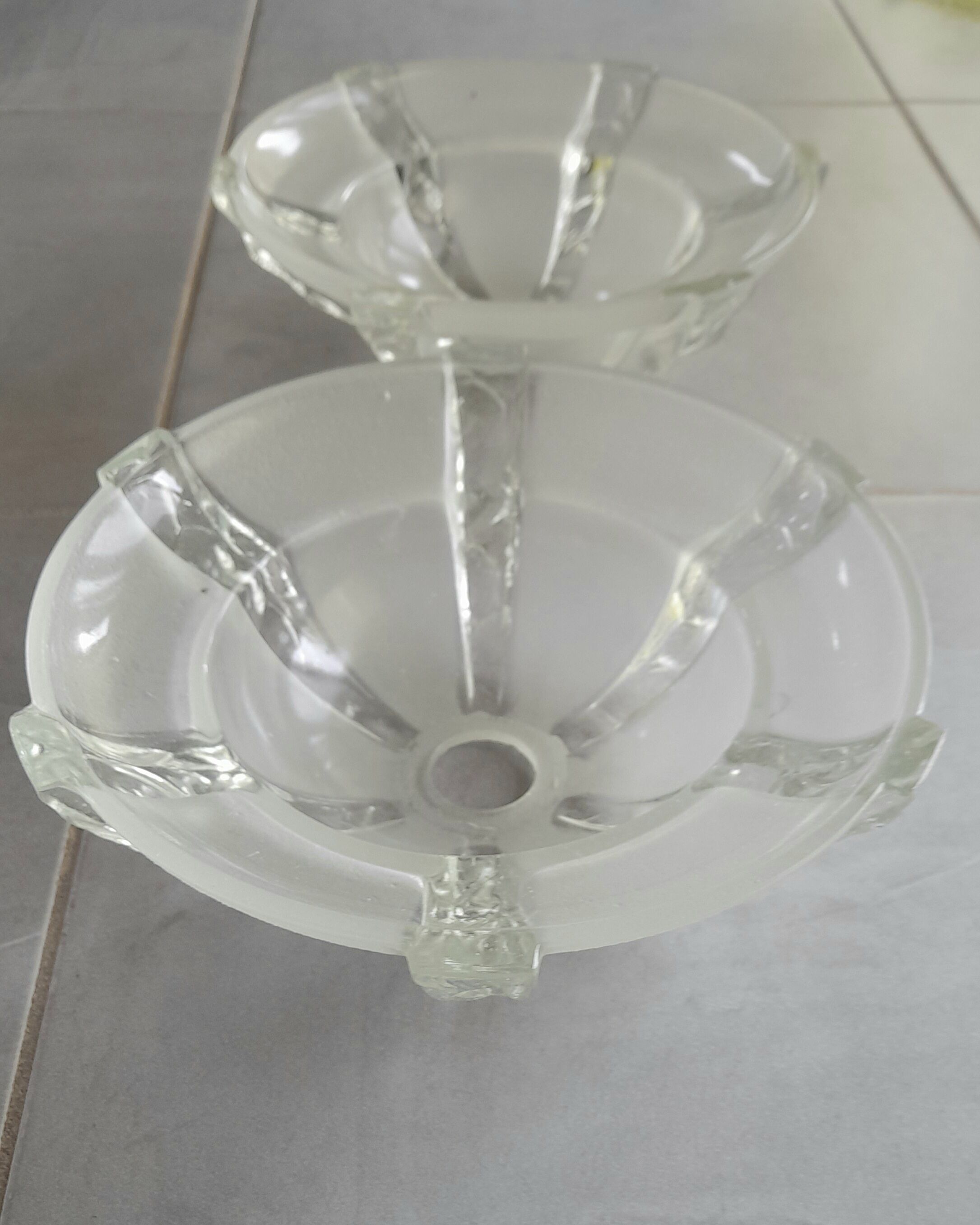 Abat jours glace, art déco en verre dépoli