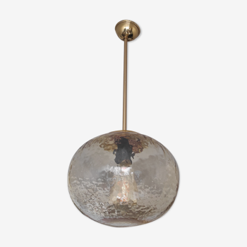 Vintage suspension globe in amber glass