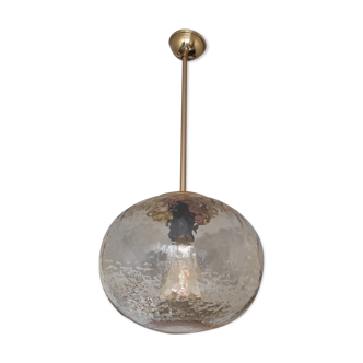 Suspension vintage globe en verre ambré