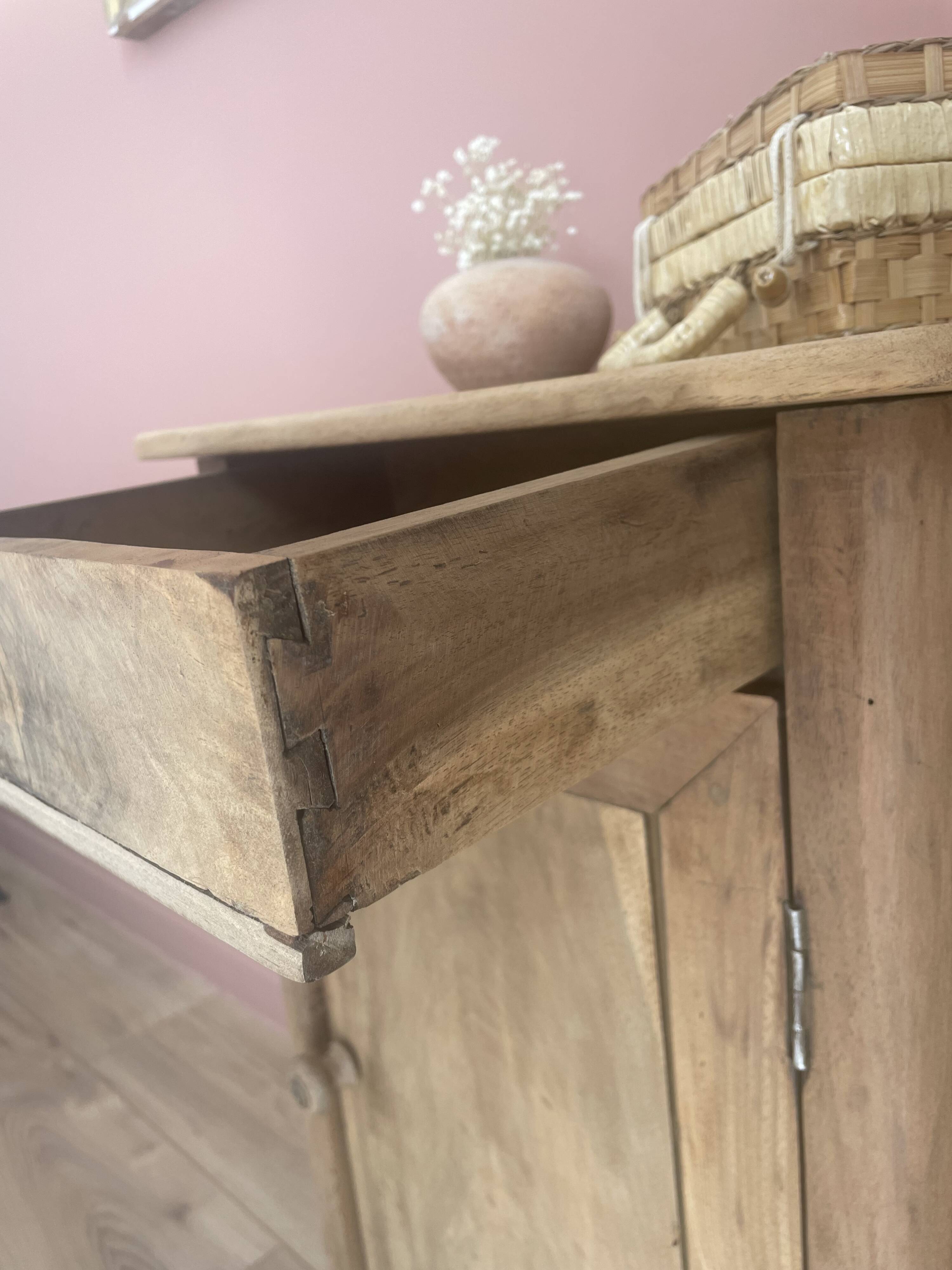 Bedside table / side table old solid wood (oak)