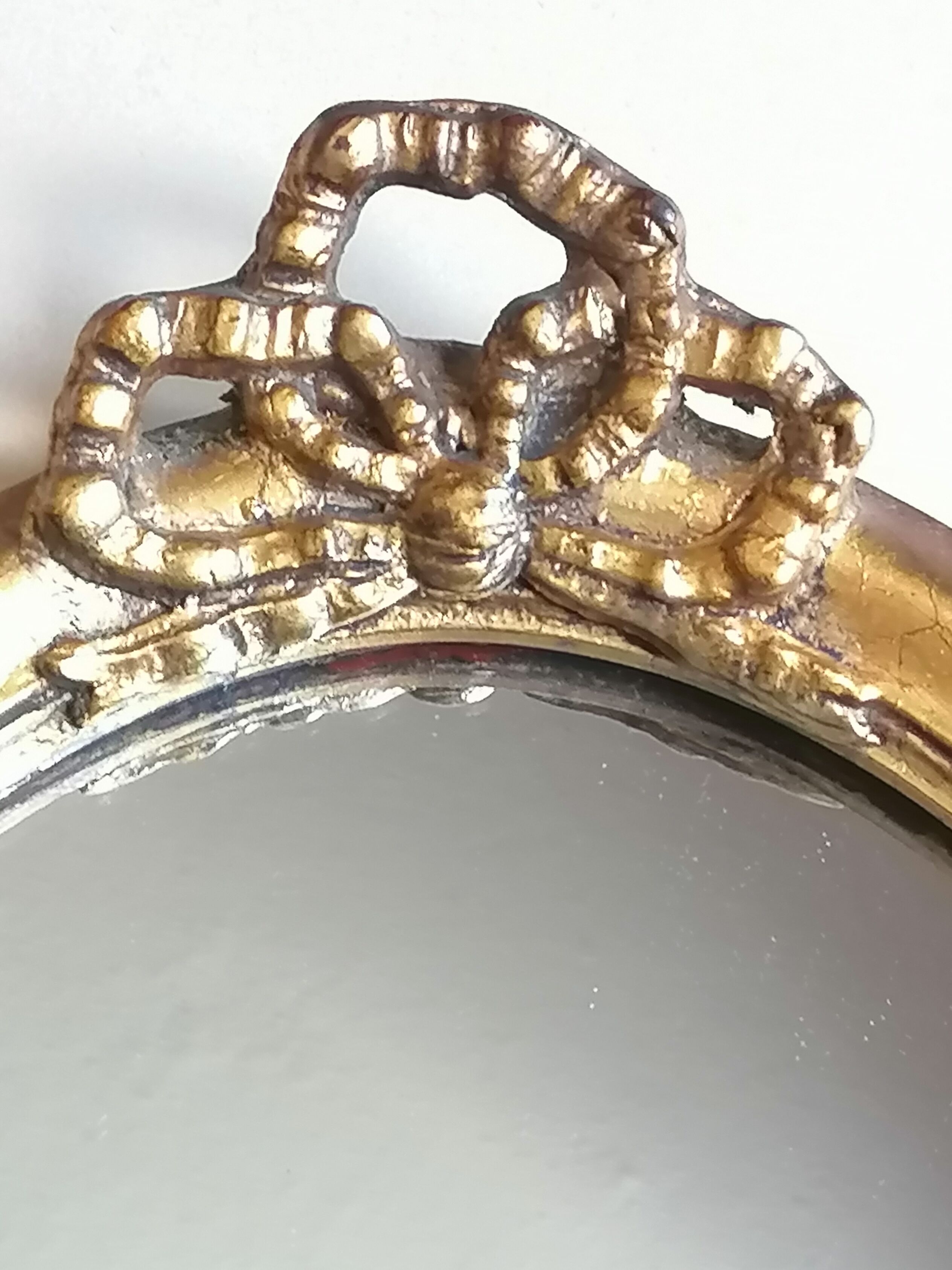 Golden oval mirror 86 x 42 cm